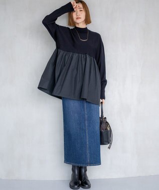 23区 スエード コンビ ドロスト バッグ ブラック系