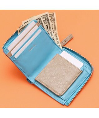 UNBILLION アトランタ ATLANTA / 牛革L字ファスナーミニウォレット ブルー