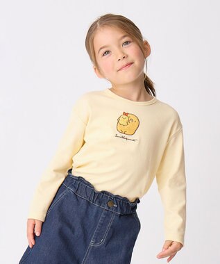 ANY KIDS 【すみっコぐらし】サガラ刺繍 長袖 Tシャツ クリーム×とんかつ