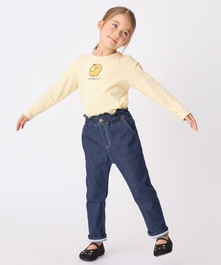 ANY KIDS 【すみっコぐらし】サガラ刺繍 長袖 Tシャツ クリーム×とんかつ