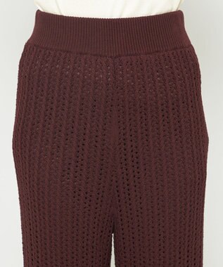 uncrave シースルーケーブルニット パンツ ブラウン
