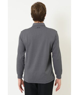 DAKS 【DAKS GOLF】 ジャガード長袖ニットポロ チャコール