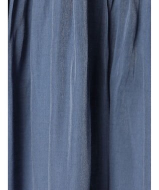 CRAFT STANDARD BOUTIQUE 後リボン切替ギャザーチュニックブラウス Blue