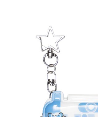 WEGO 【痛バ＆推し活グッズ】チャーム付きゆるアニマルガラケーカードホルダーキーホルダー ブルー