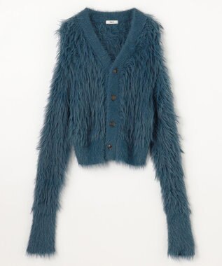 NAVE 【ReNAVE・洗える】メルティーシャギーニット カーディガン ブルー系