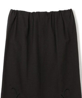 BEIGE， 【洗える】GALLERIA / コットンエンブロイダリーIラインスカート Black