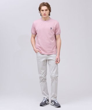 J.PRESS MEN 新デザイン【BULLDOG BOY】カノコレジメン クルーネック Tシャツ ローズ系