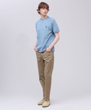 J.PRESS MEN 新デザイン【BULLDOG BOY】カノコレジメン クルーネック Tシャツ サックスブルー系