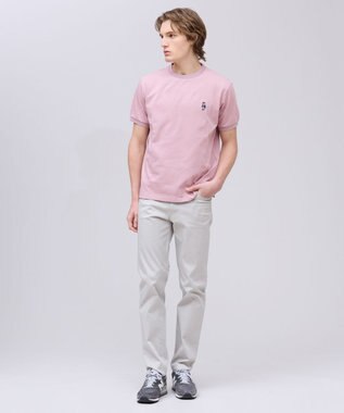 J.PRESS MEN 新デザイン【BULLDOG BOY】カノコレジメン クルーネック Tシャツ ローズ系