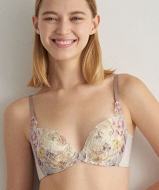 WACOAL ブラジャー 【ハグするブラ】 体温を感知してカラダになじむ 谷間メイク 脇高設計 レディース BXB478 /ワコール チャコールグレー