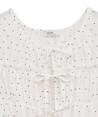 earth music&ecology レースティアードシャーリングブラウス Dot