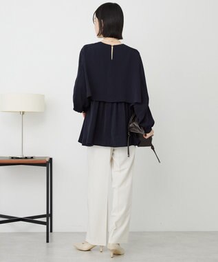 AMERICAN HOLIC 【イージーケア】Ｗクロスティアードブラウス Dark Navy