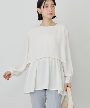 AMERICAN HOLIC 【イージーケア】Ｗクロスティアードブラウス Off White