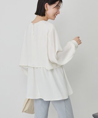 AMERICAN HOLIC 【イージーケア】Ｗクロスティアードブラウス Off White