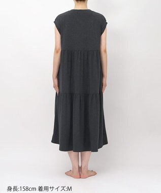 tsumori chisato SLEEP ツモリチサト ワンピース 綿混ベア天竺素材(本体) 1分袖 半袖 ロング丈 レディース UNT125/ワコール ブラック