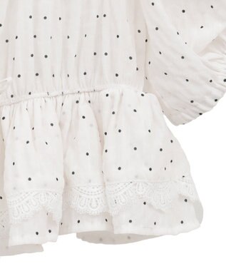 earth music&ecology レースティアードシャーリングブラウス Dot