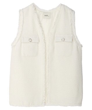 earth music&ecology ツイードジレ Ivory