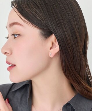 Phoebe 【金属アレルギー対応】メタルオーバルグレースピアス　シルバー/サージカルステンレス シルバー