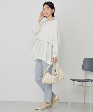 AMERICAN HOLIC 【イージーケア】Ｗクロスティアードブラウス Off White