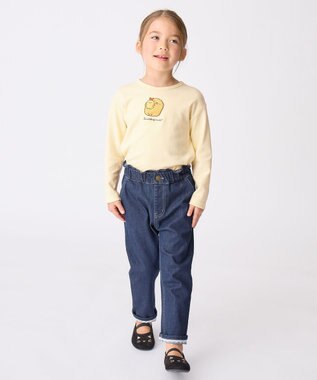 ANY KIDS 【すみっコぐらし】サガラ刺繍 長袖 Tシャツ クリーム×とんかつ