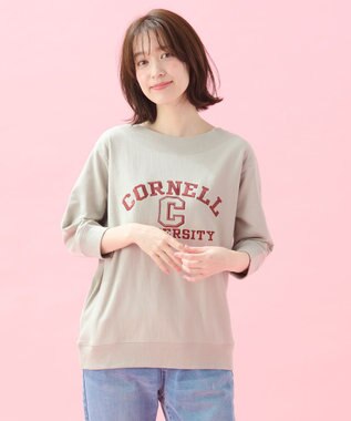 ANY カレッジコラボトレーナー エクリュ×レッド刺繡(CORNELL)