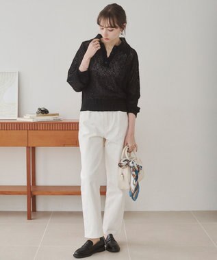 WEGO 【ANGIE VINTAGE】MIXメッシュポロニット ブラック
