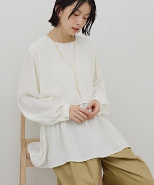 AMERICAN HOLIC 【イージーケア】Ｗクロスティアードブラウス Off White