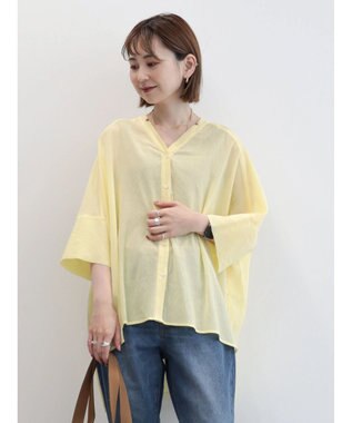 AMERICAN HOLIC バックギャザーＶネックシアーシャツ Light Yellow