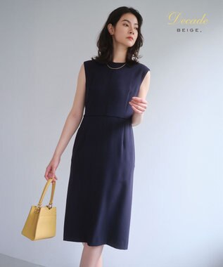 BEIGE， 【セットアップ対応】CINDY / 配色ライン クルーネックドレス