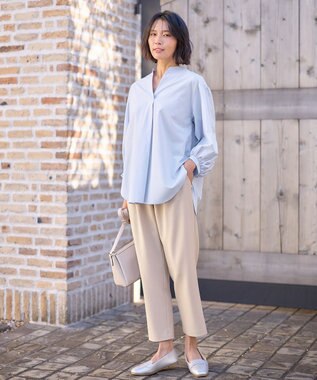 ANY 【WEB限定】【UVカット/抗菌防臭/速乾】エニィファンクション　スキッパーブラウス サックス