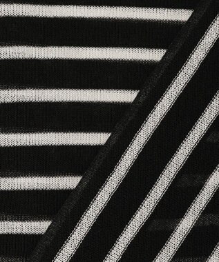 UNFILO シアーフォルムニット ボーダー ブラック×ベージュ