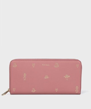 Paul Smith ミックスドゥードゥル ラウンドジップ 長財布 ピンク