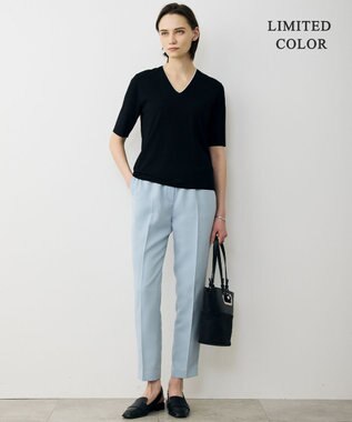 ICB L 【先行予約・WEB限定カラーあり】FluidBackSatin ドロストパンツ サックスグレー［WEB限定・総裏］