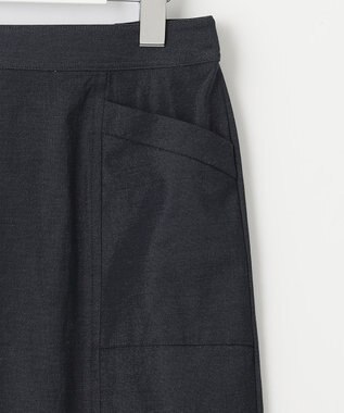 J.PRESS LADIES 【洗える・吸水速乾】コットン麻シェルドライ ナロー スカート ネイビー系