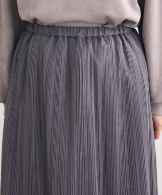 Green Parks ラメチュールプリーツスカート Charcoal Gray