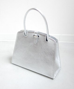 blancle メタリックレザー ワンハンドルフォーマルバッグ SILVER