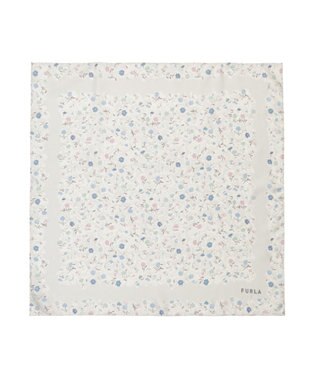 MOONBAT 【シルク100%】フルラ (FURLA) 小花柄 シルクプリントスカーフ 58cm×58cm ペールピンク