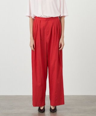 ATON WRINKLES COTTON | ワイドパンツ RED
