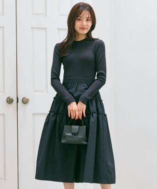 ティアードスカートドッキング ワンピース