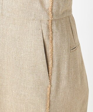 23区 【GOLD LABEL】リネンツイル サイドフリンジ オールインワン ベージュ系