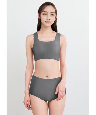 WACOAL 【GOCOCi ゴコチ】 ノンワイヤーブラ ハーフトップ まるでつけていないような着ごこち ムレにくい フラット仕上げ ホックなし CGG510 /ワコール グレー