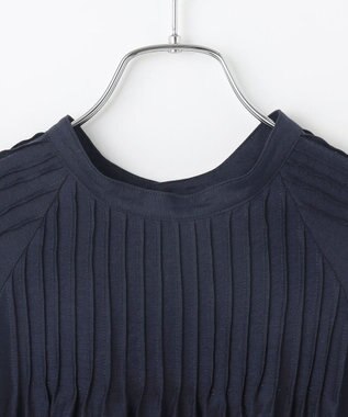 #Newans 【金子綾さんインスタライブご紹介アイテム】（前後着用可能）ピンタックシアーブラウス ネイビー