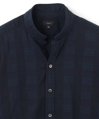 JOSEPH HOMME 【WEB・一部店舗限定】ドビーチェックストレッチ　ウイングカラーシャツ ネイビー系