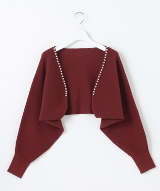 Feroux 【洗える・アンサンブル】パールポイントアンサンブル ニット ワイン系