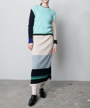 TRICOTE PLAIN RIB MULTI SKIRT／無地リブMULTI SKIRT 80IVORY