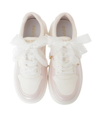 Maison de FLEUR レースリボン厚底スニーカー Light Pink