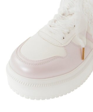 Maison de FLEUR レースリボン厚底スニーカー Light Pink