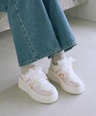Maison de FLEUR レースリボン厚底スニーカー Light Pink