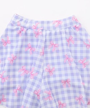 ANY KIDS 【UVカット】2WAYショルダーセパレート水着 ラベンダー×ラベンダーチェック