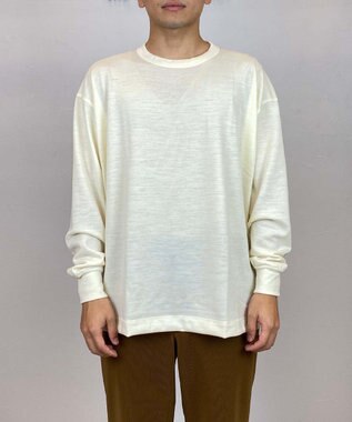 KASHIYAMA 【ウォッシャブル】ウールジャージークルーネックニット オフホワイト